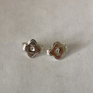 NEW David Yurman Pair 925 Sterling Silver 9MM Quatrefoil Earring Backs